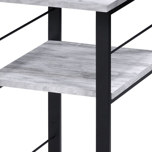 47" Antiqued White and Black Writing Desk HomeRoots