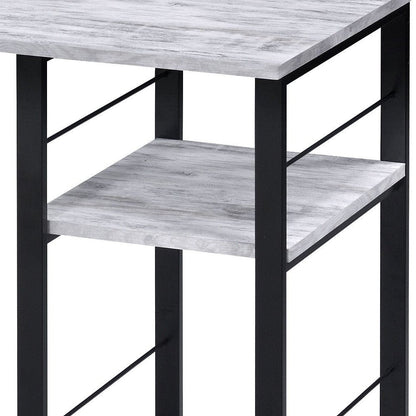 47" Antiqued White and Black Writing Desk HomeRoots
