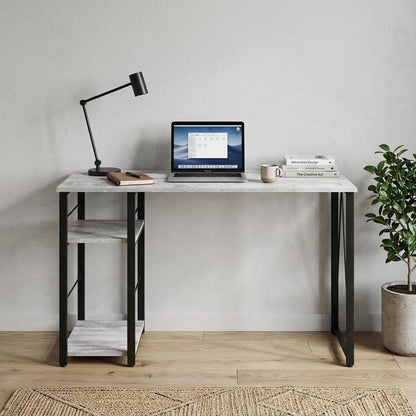 47" Antiqued White and Black Writing Desk HomeRoots