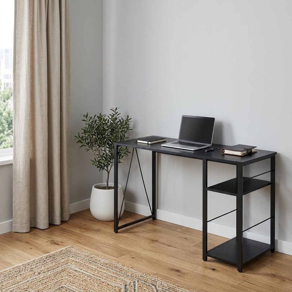 47" Black Writing Desk HomeRoots