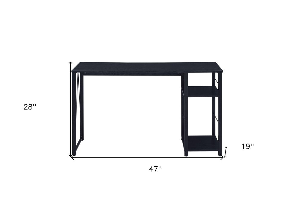 47" Black Writing Desk HomeRoots