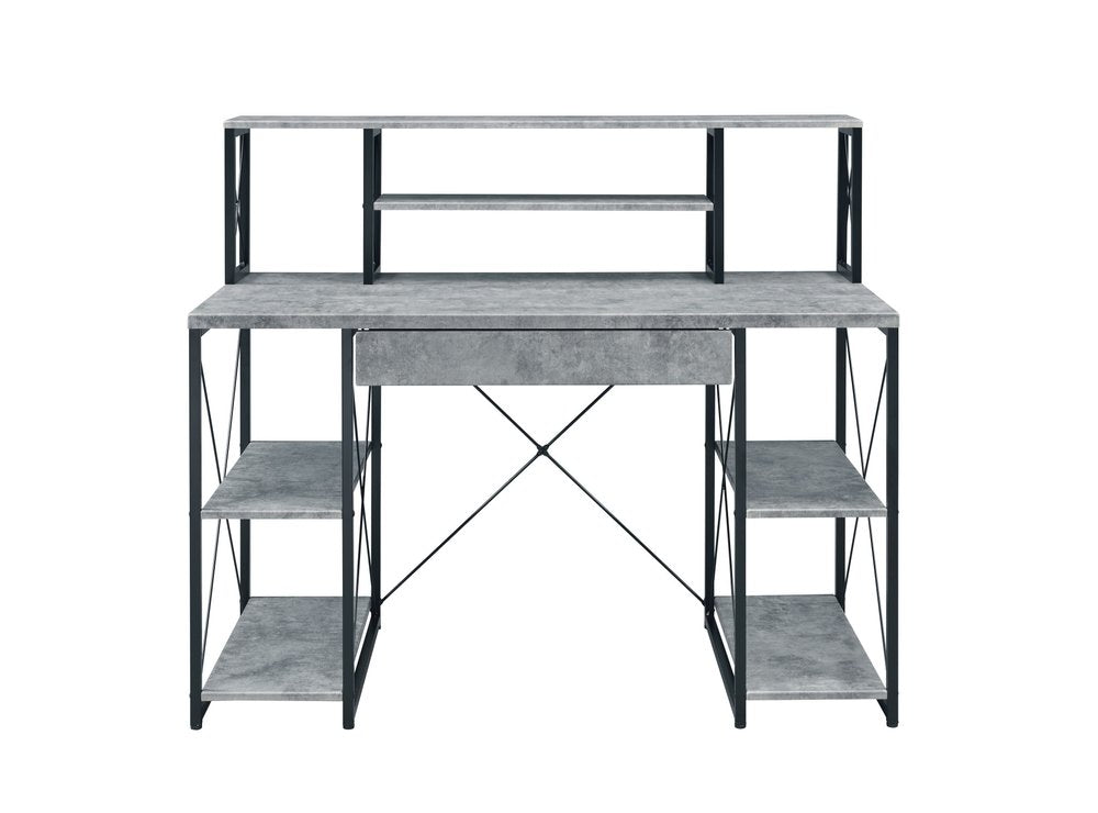 47" Gray and Black Computer Desk HomeRoots
