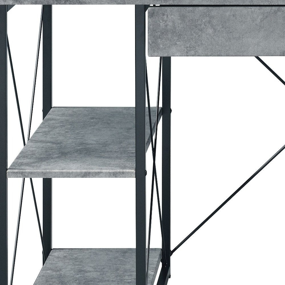 47" Gray and Black Computer Desk HomeRoots
