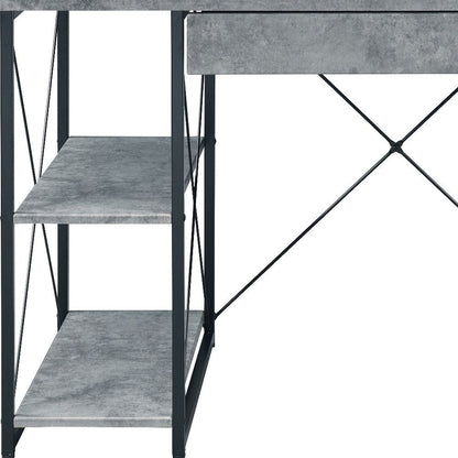 47" Gray and Black Computer Desk HomeRoots