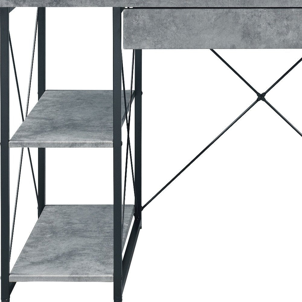 47" Gray and Black Computer Desk HomeRoots