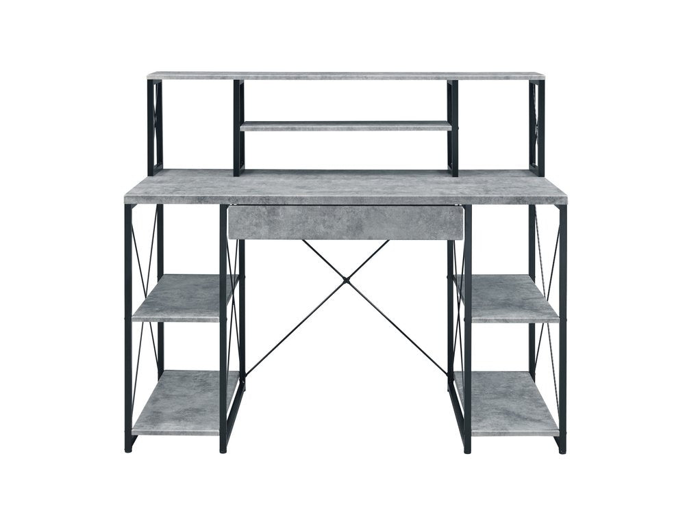 47" Gray and Black Computer Desk HomeRoots