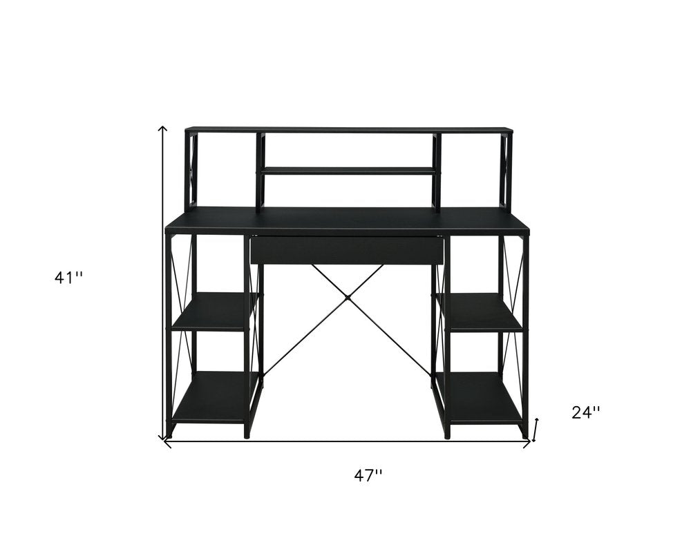 47" Black Computer Desk HomeRoots
