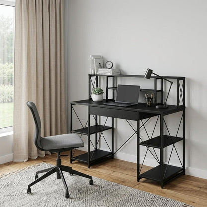 47" Black Computer Desk HomeRoots