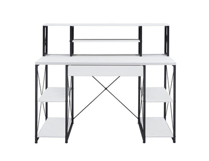 47" White and Black Computer Desk HomeRoots