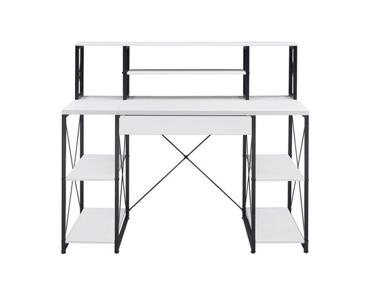 47" White and Black Computer Desk HomeRoots