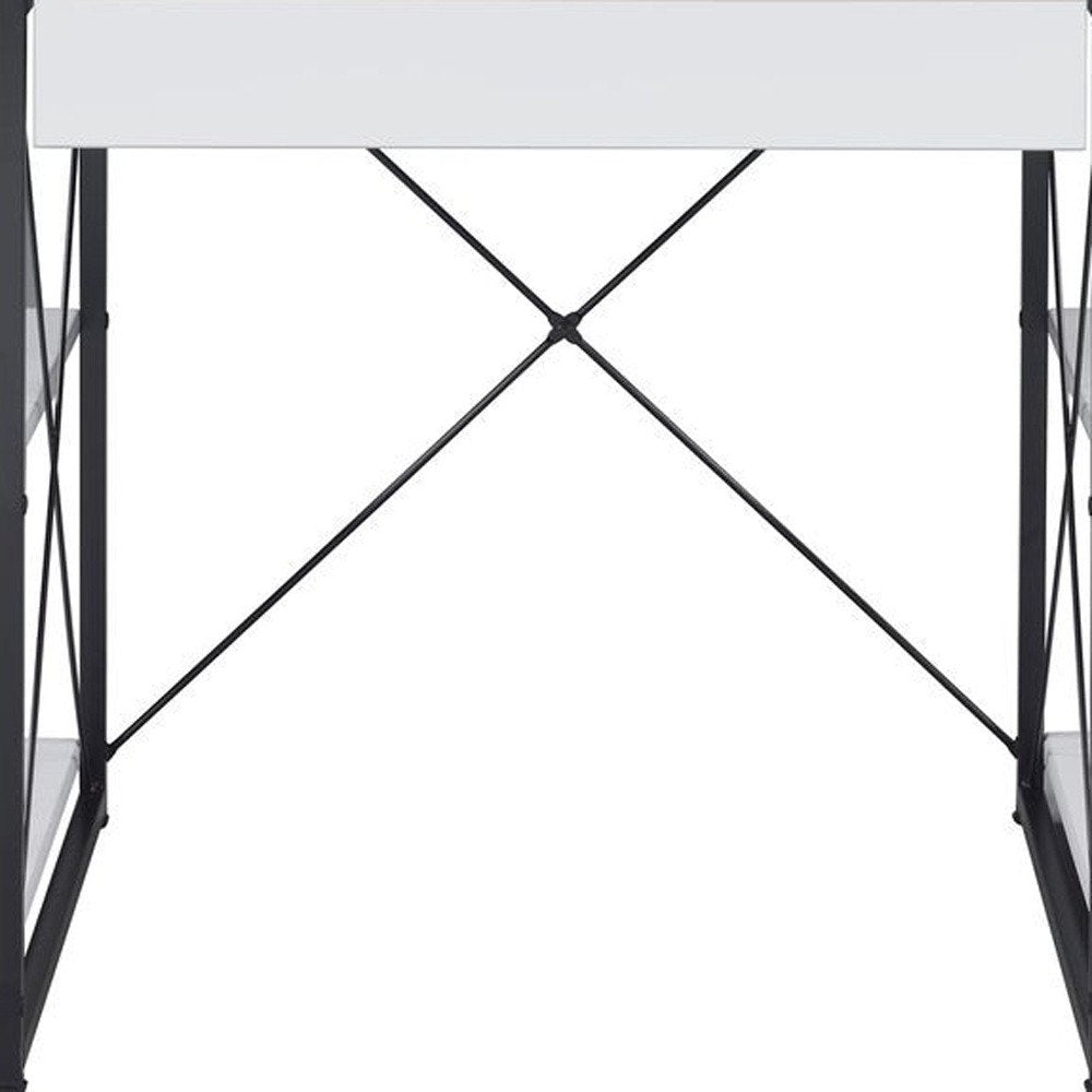 47" White and Black Computer Desk HomeRoots