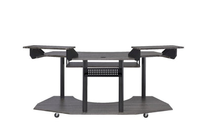 71" Dark Gray and Black Music Recording Studio Desk HomeRoots