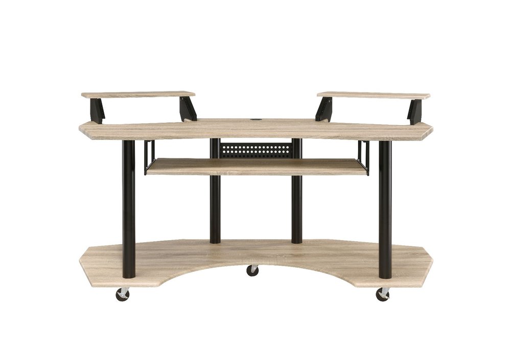 71" Natural and Black Music Recording Studio Desk HomeRoots