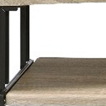 71" Natural and Black Music Recording Studio Desk HomeRoots