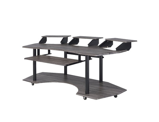 83" Black Music Recording Studio Desk HomeRoots