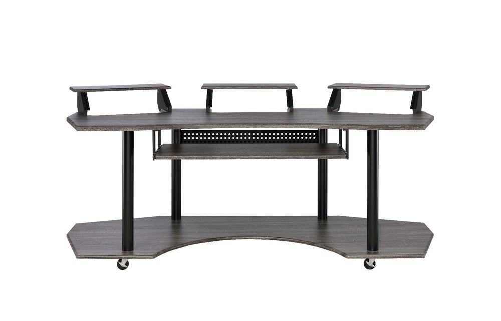 83" Black Music Recording Studio Desk HomeRoots