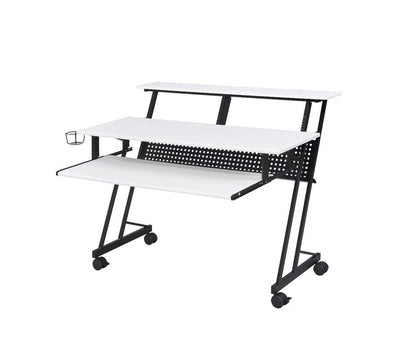 47" White and Black Computer Desk HomeRoots