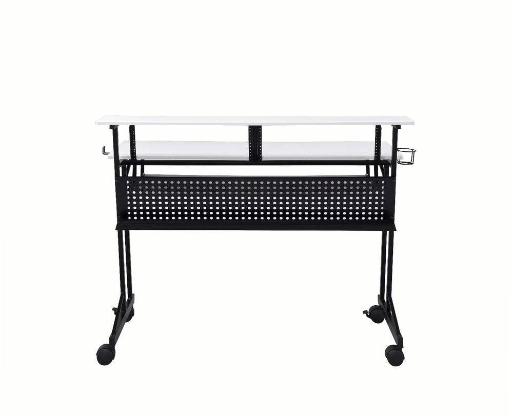 47" White and Black Computer Desk HomeRoots