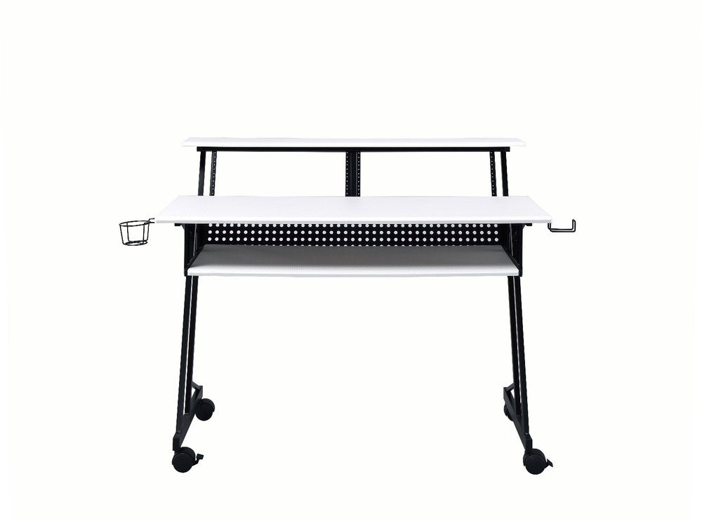 47" White and Black Computer Desk HomeRoots