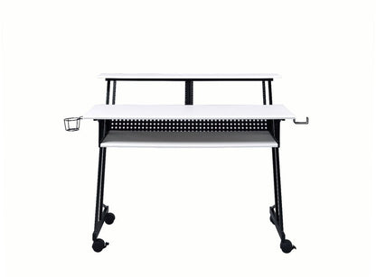 47" White and Black Computer Desk HomeRoots