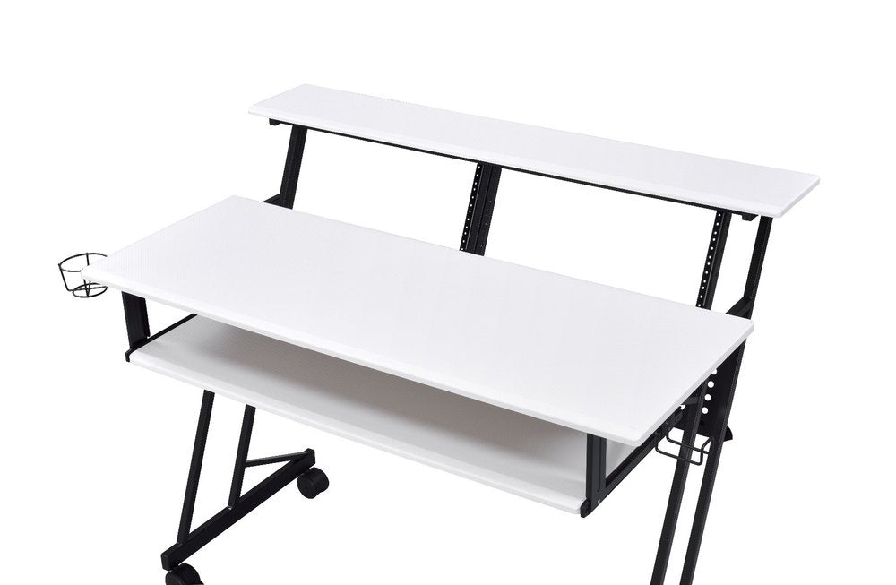 47" White and Black Computer Desk HomeRoots