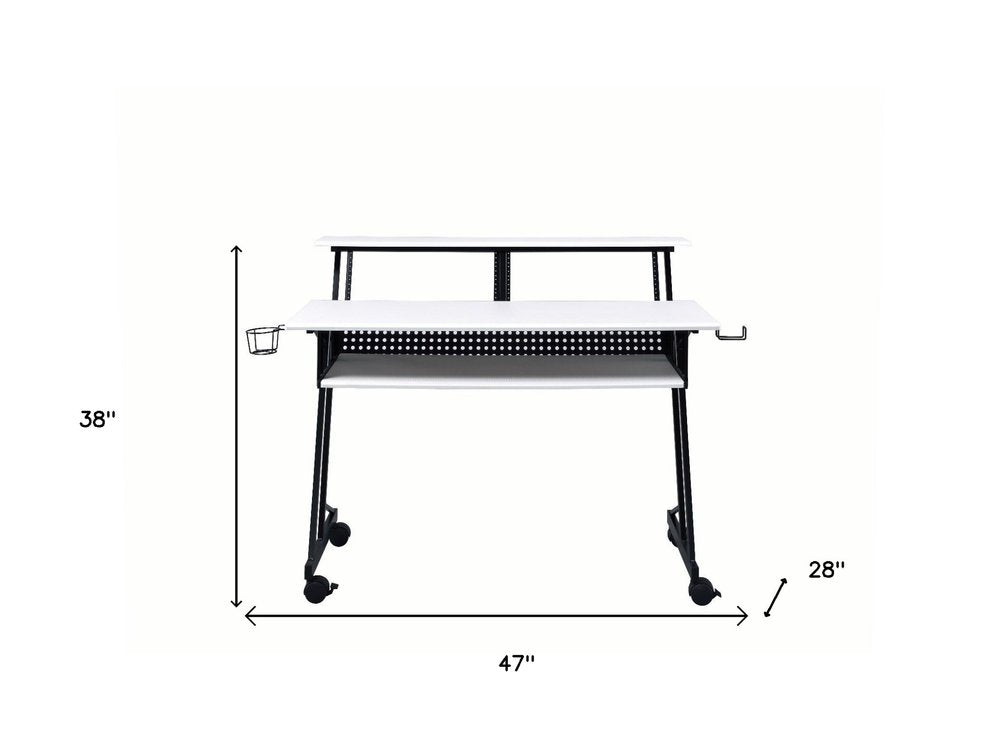 47" White and Black Computer Desk HomeRoots