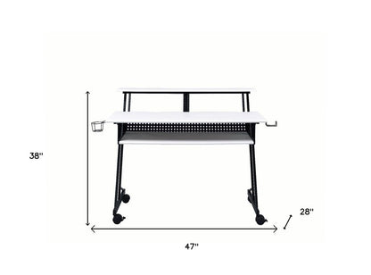 47" White and Black Computer Desk HomeRoots
