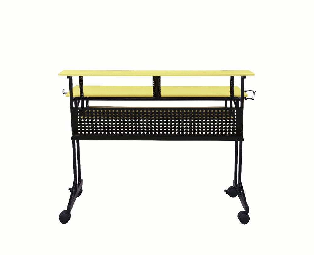 47" Yellow and Black Computer Desk HomeRoots