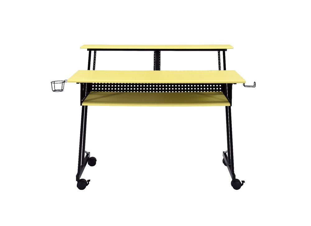 47" Yellow and Black Computer Desk HomeRoots