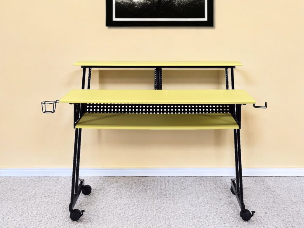 47" Yellow and Black Computer Desk HomeRoots