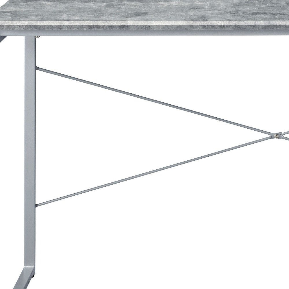 47" Gray and Black Writing Desk HomeRoots