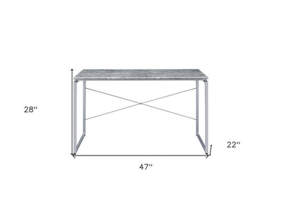 47" Gray and Black Writing Desk HomeRoots