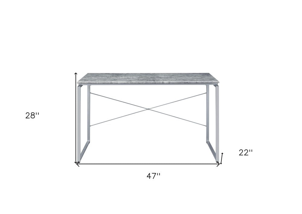 47" Gray and Black Writing Desk HomeRoots