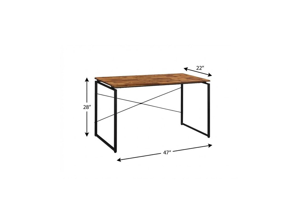 47" Brown and Black Writing Desk HomeRoots