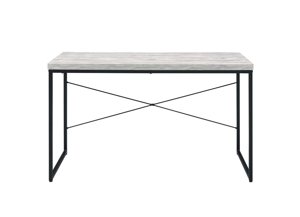 47" Antiqued White and Black Writing Desk HomeRoots