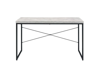 47" Antiqued White and Black Writing Desk HomeRoots