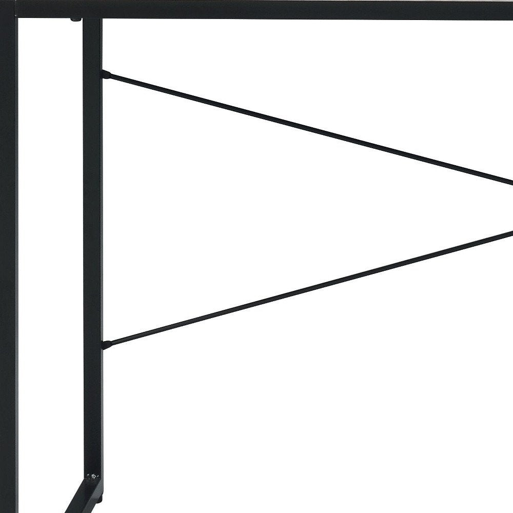 47" Antiqued White and Black Writing Desk HomeRoots