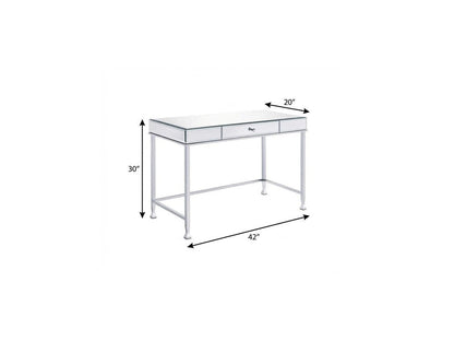 42" Clear and Silver Mirrored Writing Desk HomeRoots