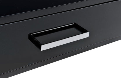 54" Black and Silver Writing Desk With Two Drawers HomeRoots