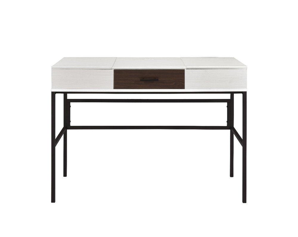 42" White and Black Writing Desk HomeRoots