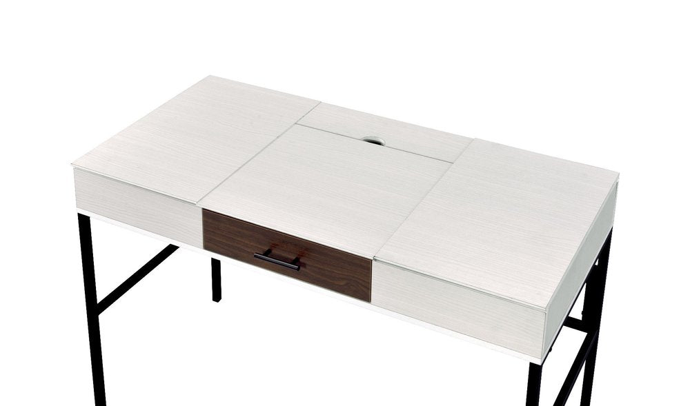 42" White and Black Writing Desk HomeRoots
