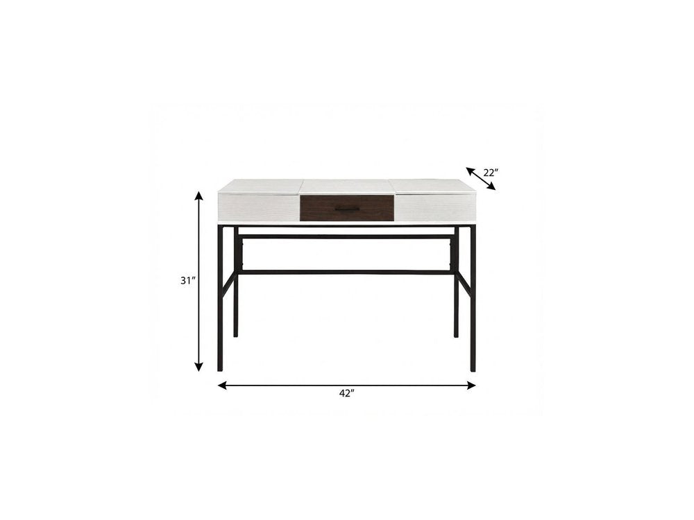 42" White and Black Writing Desk HomeRoots