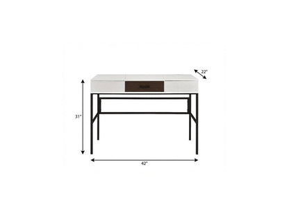 42" White and Black Writing Desk HomeRoots