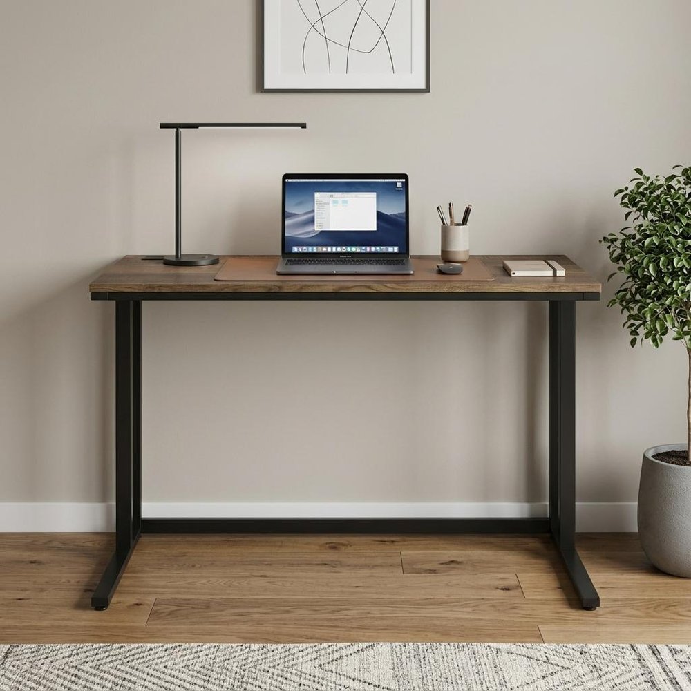 47" Brown and Black Writing Desk HomeRoots