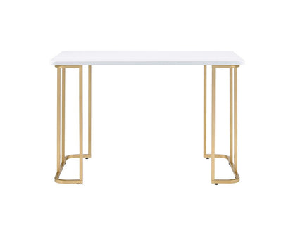 48" White and Gold Writing Desk HomeRoots