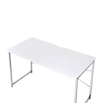 47" White and Silver Writing Desk HomeRoots