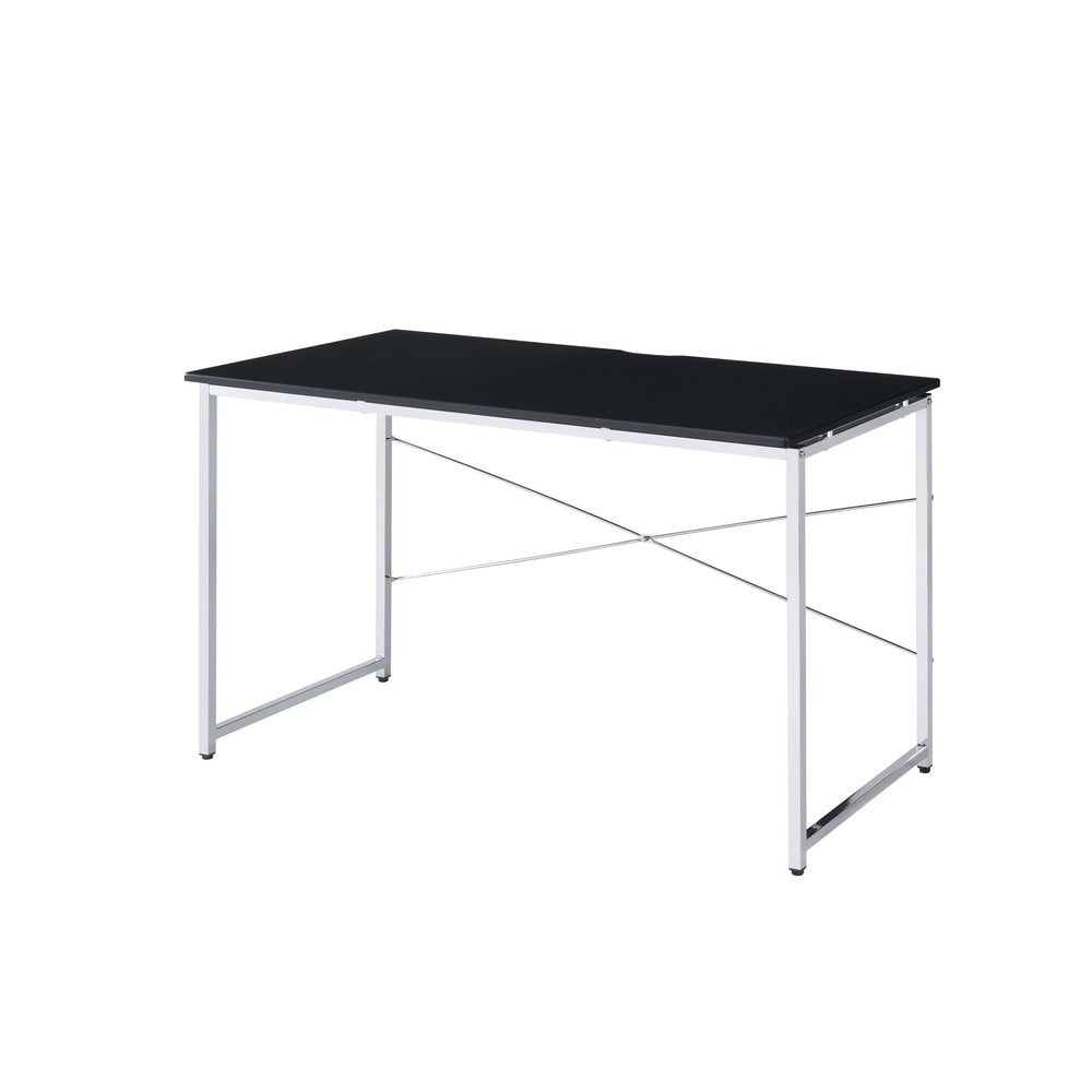 47" Black and Silver Writing Desk HomeRoots
