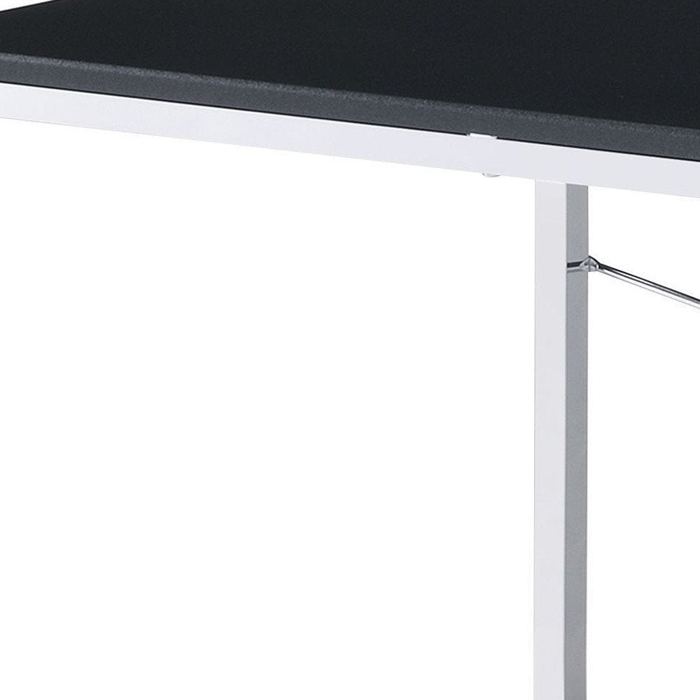 47" Black and Silver Writing Desk HomeRoots