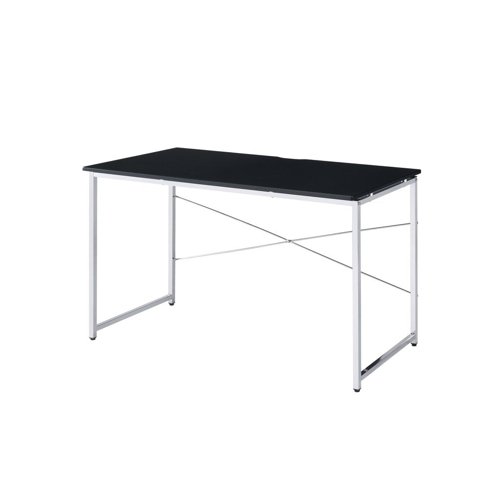 47" Black and Silver Writing Desk HomeRoots