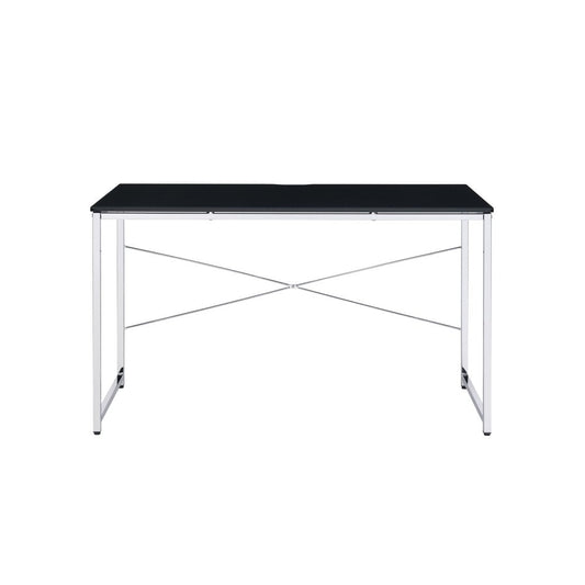 47" Black and Silver Writing Desk HomeRoots
